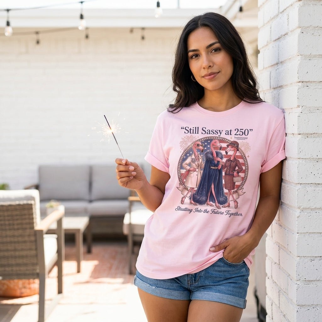 Still Sassy at 250 Flamingo Besties July 4th Shirt - FlamingoAholic