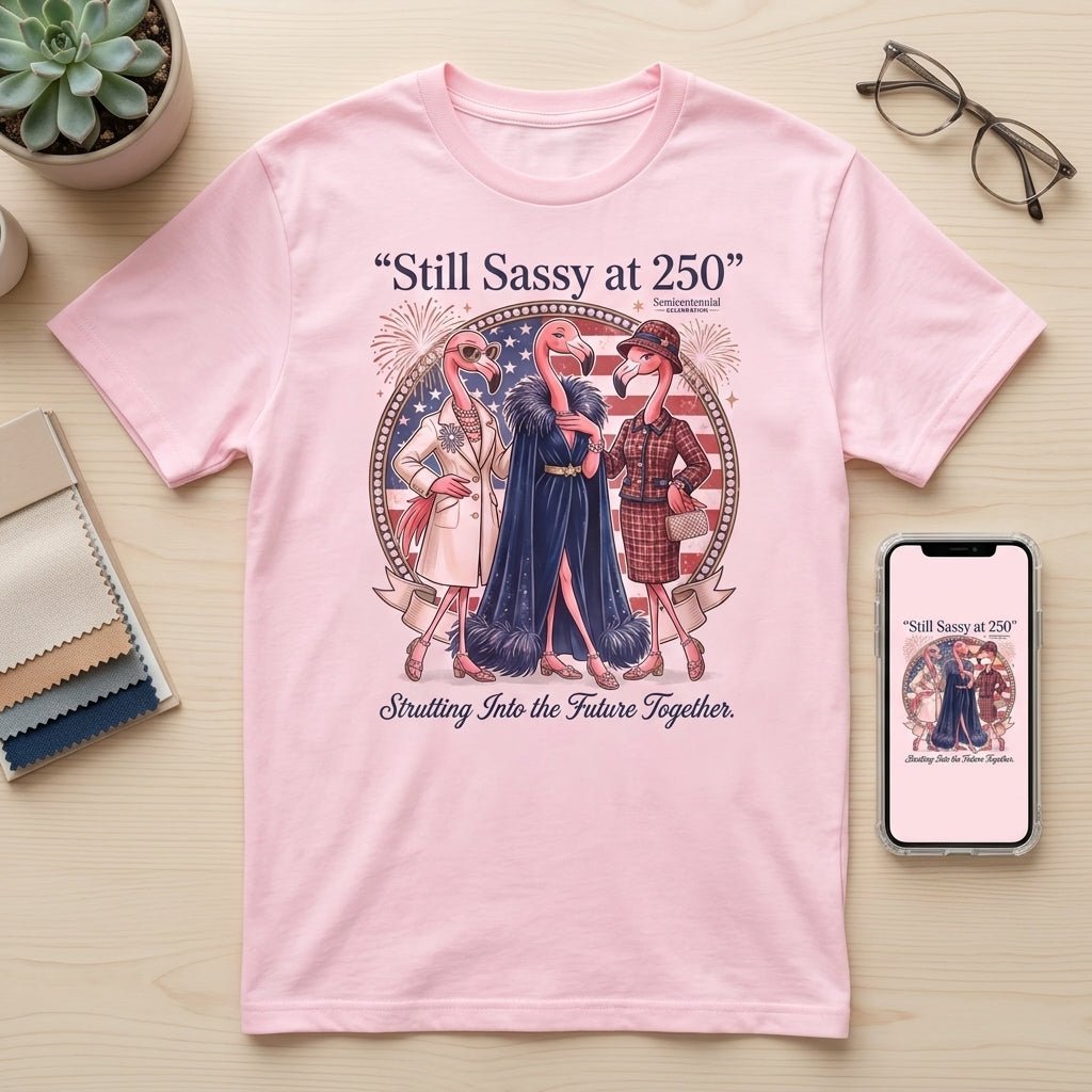 Still Sassy at 250 Flamingo Besties July 4th Shirt - FlamingoAholic