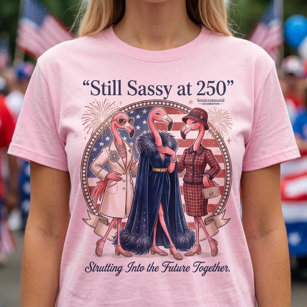 Still Sassy at 250 Flamingo Besties July 4th Shirt - FlamingoAholic