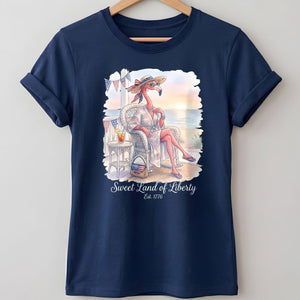 Sweet Land of Liberty Flamingo July 4th Shirt - FlamingoAholic