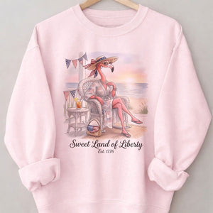 Sweet Land of Liberty Flamingo July 4th Shirt - FlamingoAholic