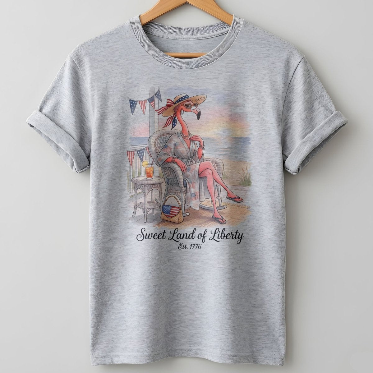 Sweet Land of Liberty Flamingo July 4th Shirt - FlamingoAholic