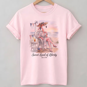 Sweet Land of Liberty Flamingo July 4th Shirt - FlamingoAholic