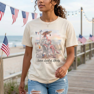 Sweet Land of Liberty Flamingo July 4th Shirt - FlamingoAholic