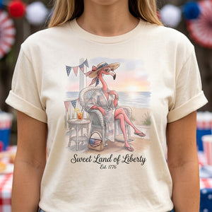 Sweet Land of Liberty Flamingo July 4th Shirt - FlamingoAholic