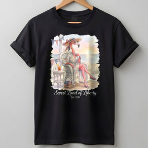 Sweet Land of Liberty Flamingo July 4th Shirt - FlamingoAholic