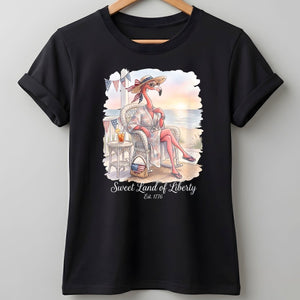 Sweet Land of Liberty Flamingo July 4th Shirt - FlamingoAholic