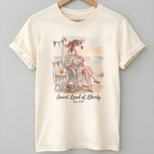 Sweet Land of Liberty Flamingo July 4th Shirt - FlamingoAholic