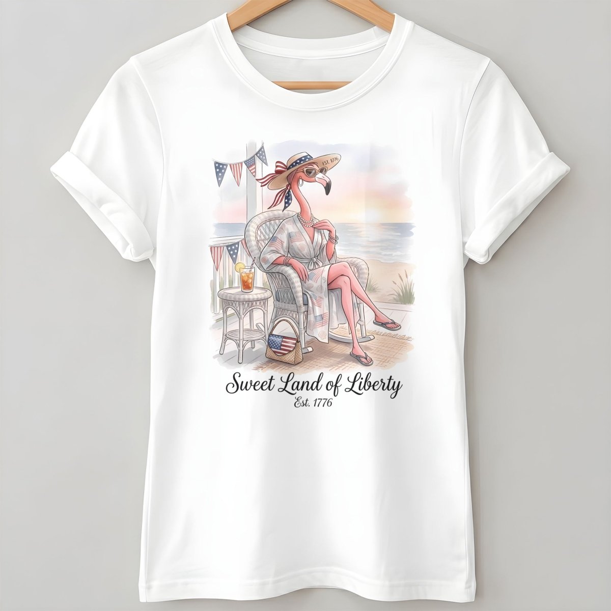 Sweet Land of Liberty Flamingo July 4th Shirt - FlamingoAholic