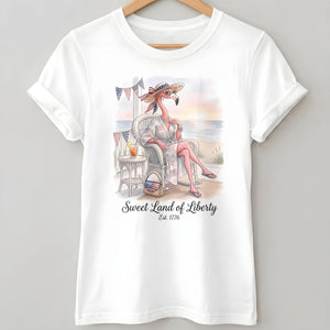 Sweet Land of Liberty Flamingo July 4th Shirt - FlamingoAholic