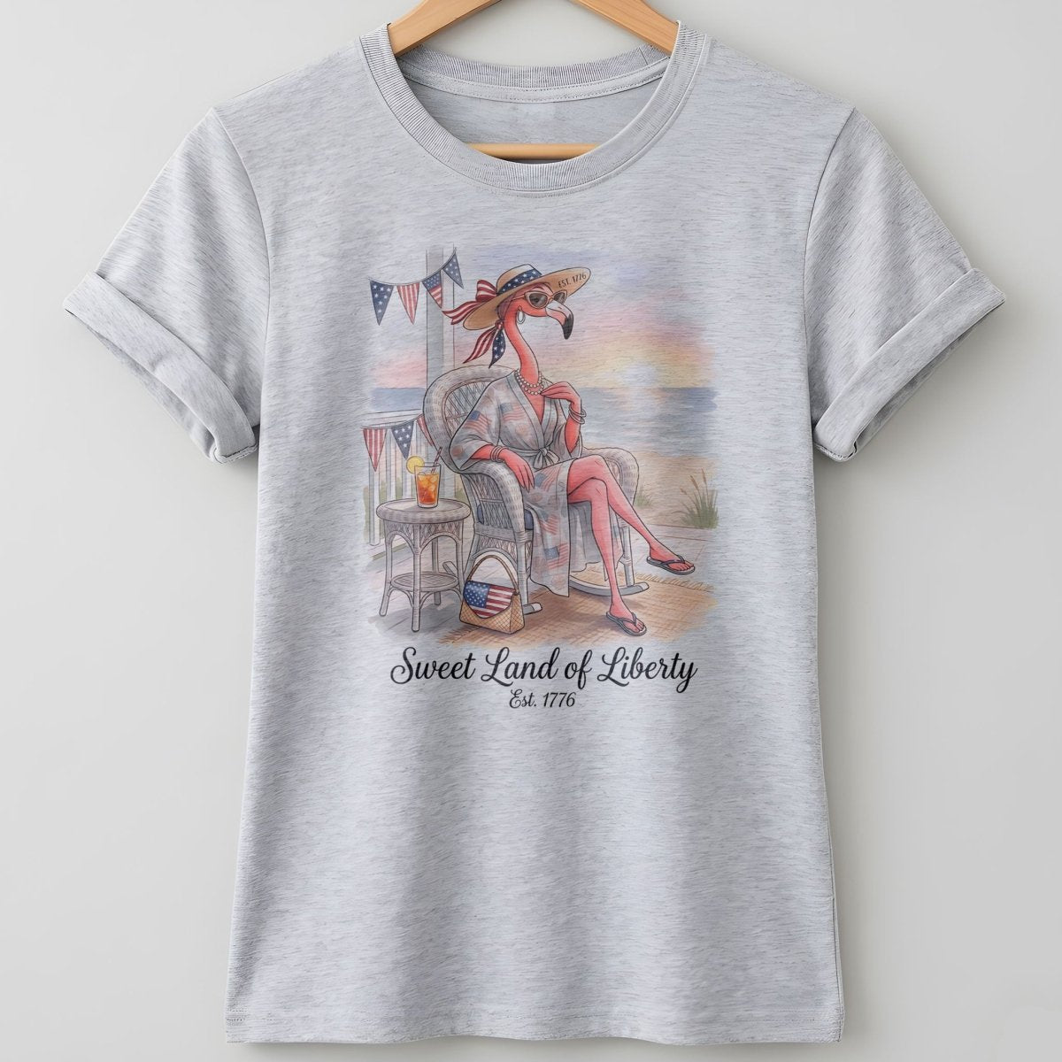 Sweet Land of Liberty Flamingo July 4th Shirt - FlamingoAholic