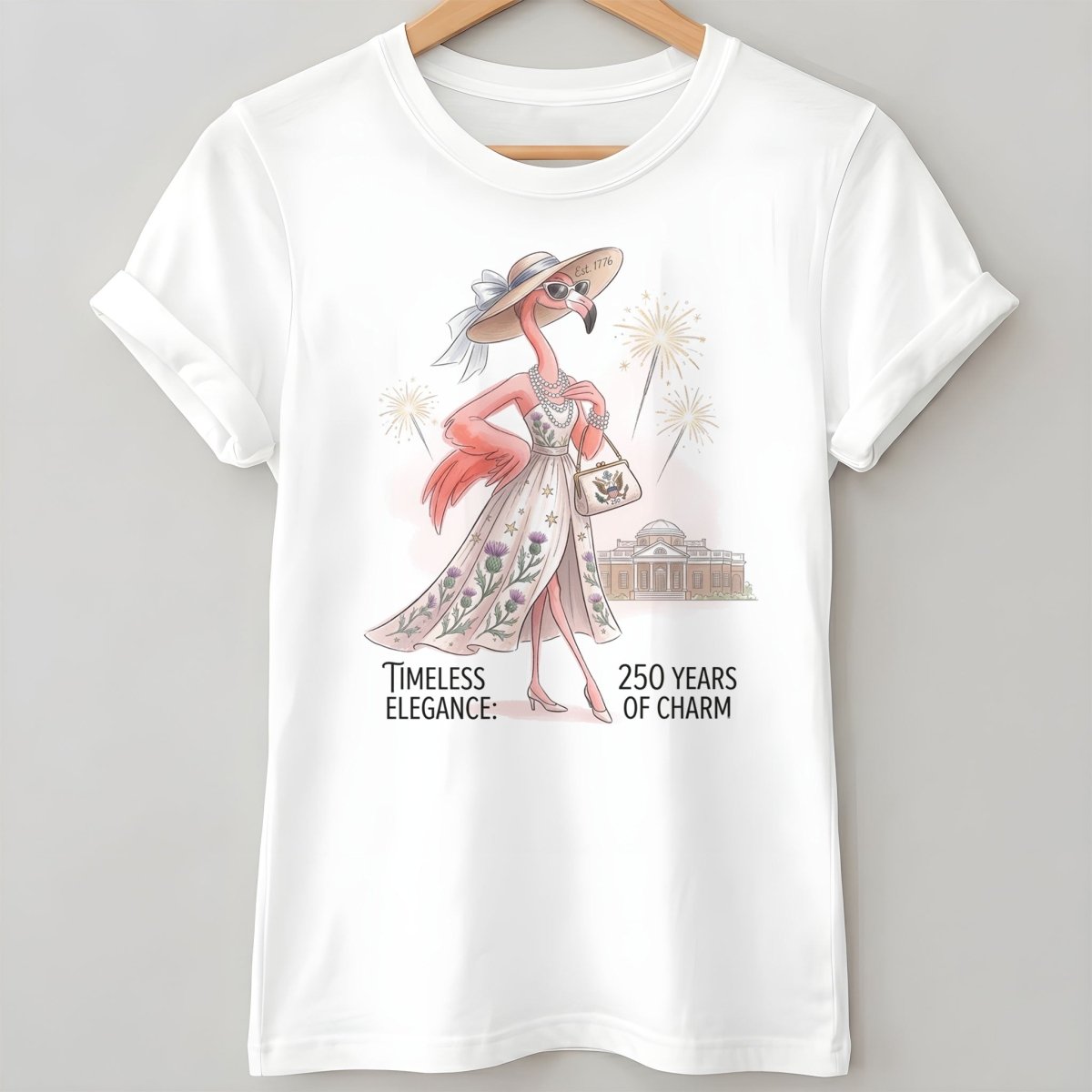 Timeless Elegance 250 Years of Charm Flamingo Shirt - FlamingoAholic