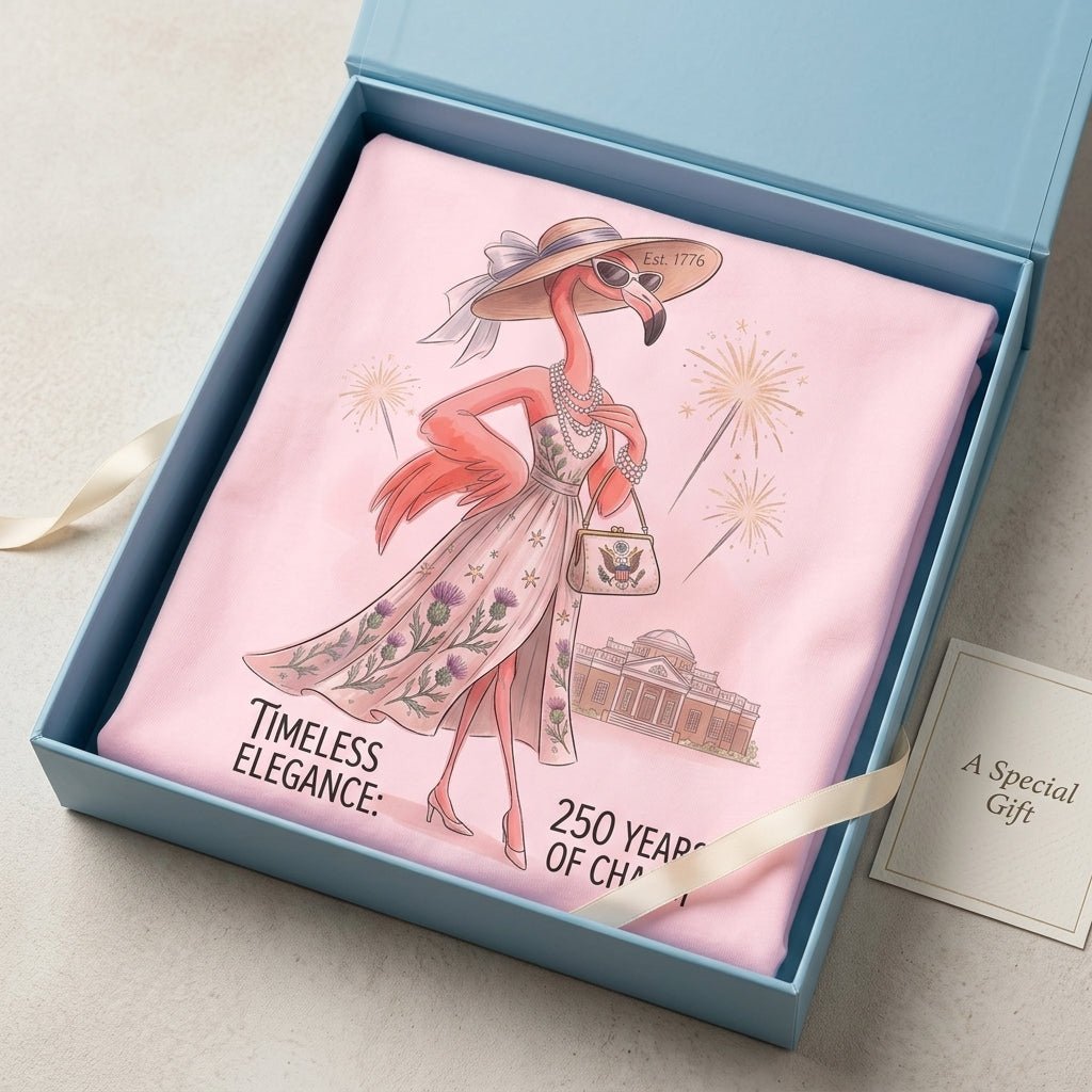Timeless Elegance 250 Years of Charm Flamingo Shirt - FlamingoAholic