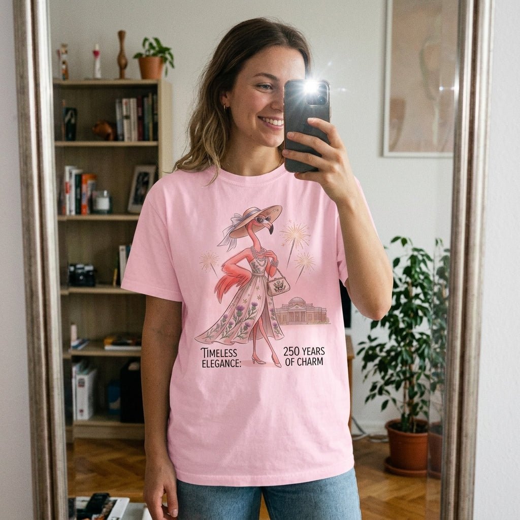 Timeless Elegance 250 Years of Charm Flamingo Shirt - FlamingoAholic