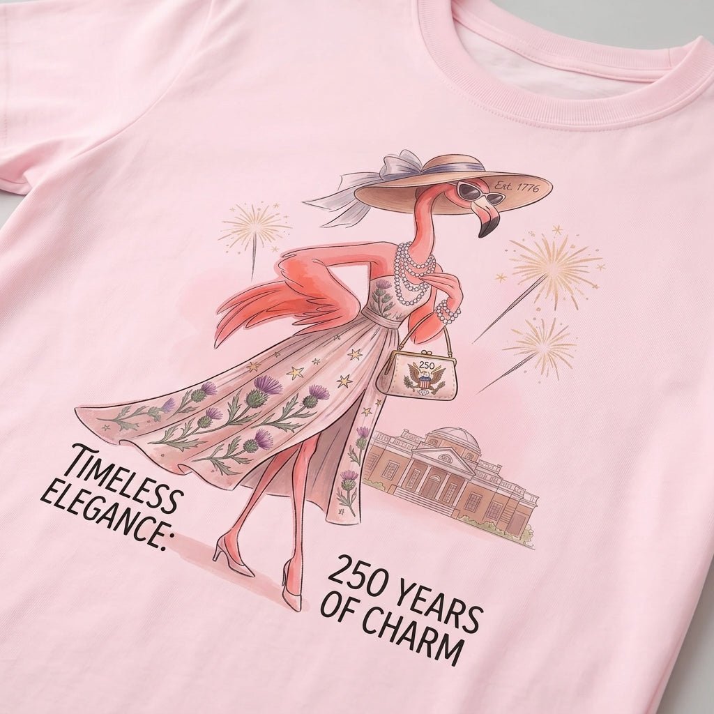 Timeless Elegance 250 Years of Charm Flamingo Shirt - FlamingoAholic