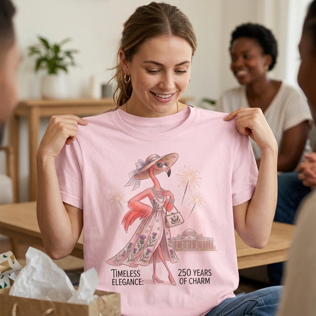 Timeless Elegance 250 Years of Charm Flamingo Shirt - FlamingoAholic