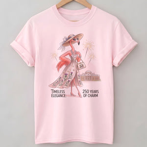 Timeless Elegance 250 Years of Charm Flamingo Shirt - FlamingoAholic