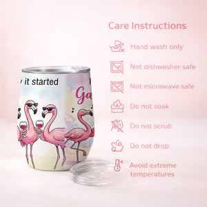 Tipsy Trio Funny Flamingo Wine Tumbler - Personalized Galentine's Girls Trip Gift - FlamingoAholic