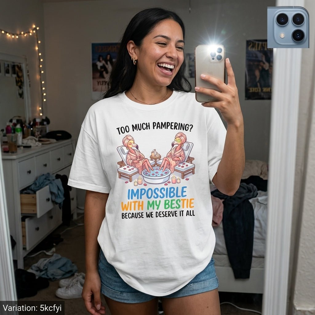 Too Much Pampering Impossible With My Bestie Because We Deserve It All Flamingo Shirt - FlamingoAholic