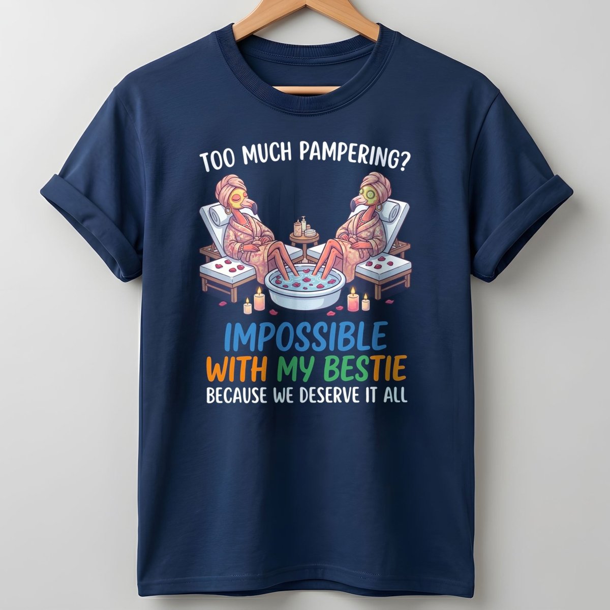 Too Much Pampering Impossible With My Bestie Because We Deserve It All Flamingo Shirt - FlamingoAholic