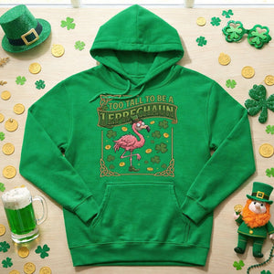 Too Tall To Be A Leprechaun Flamingo St. Patrick's Day Tee - Funny Irish Holiday Party Shirt - FlamingoAholic