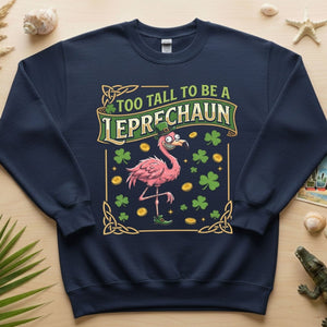 Too Tall To Be A Leprechaun Flamingo St. Patrick's Day Tee - Funny Irish Holiday Party Shirt - FlamingoAholic