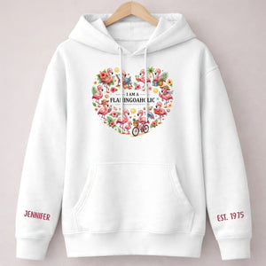 Tropical Flamingo Lifestyle Personalized Shirt & Sweatshirt - Custom Name Est. Year Flamingoaholic Gift for Her - FlamingoAholic