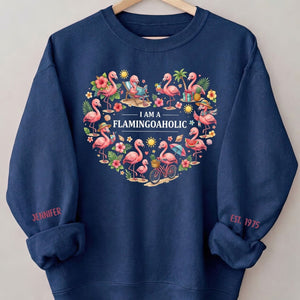 Tropical Flamingo Lifestyle Personalized Shirt & Sweatshirt - Custom Name Est. Year Flamingoaholic Gift for Her - FlamingoAholic