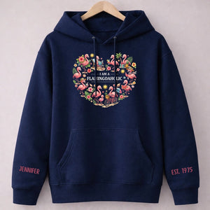 Tropical Flamingo Lifestyle Personalized Shirt & Sweatshirt - Custom Name Est. Year Flamingoaholic Gift for Her - FlamingoAholic