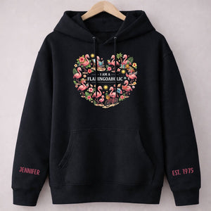 Tropical Flamingo Lifestyle Personalized Shirt & Sweatshirt - Custom Name Est. Year Flamingoaholic Gift for Her - FlamingoAholic