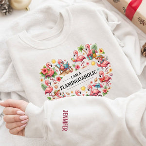 Tropical Flamingo Lifestyle Personalized Shirt & Sweatshirt - Custom Name Est. Year Flamingoaholic Gift for Her - FlamingoAholic