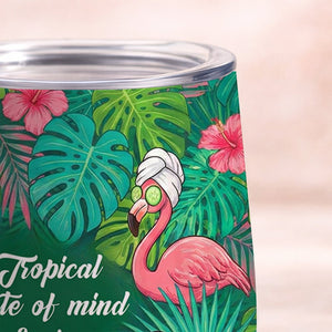 "Tropical State of Mind & Wine" Insulated Flamingo Tumbler - Perfect Gift for Wine Lovers - FlamingoAholic