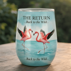 Tropical Wisdom of the Wild Flamingo Wine Tumbler Set (4 - Pack) - Insulated Gift for Fran - FlamingoAholic