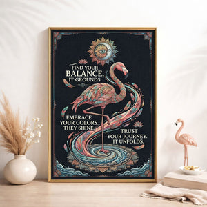 Trust Your Journey Flamingo Poster – Spiritual Boho Wall Art - FlamingoAholic