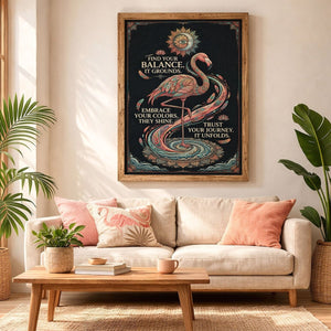 Trust Your Journey Flamingo Poster – Spiritual Boho Wall Art - FlamingoAholic