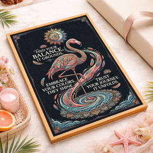 Trust Your Journey Flamingo Poster – Spiritual Boho Wall Art - FlamingoAholic