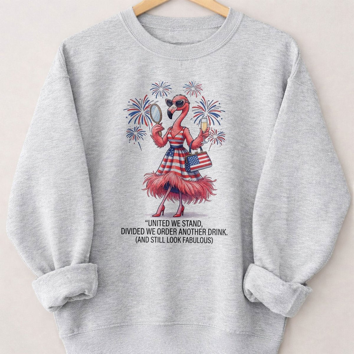 United We Stand Divided We Order Another Drink Flamingo July 4th Shirt - FlamingoAholic