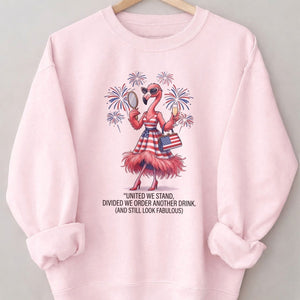 United We Stand Divided We Order Another Drink Flamingo July 4th Shirt - FlamingoAholic