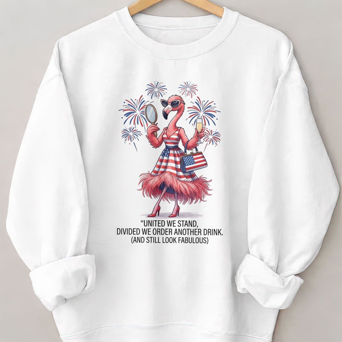 United We Stand Divided We Order Another Drink Flamingo July 4th Shirt - FlamingoAholic