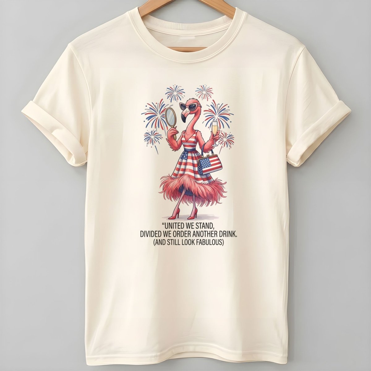 United We Stand Divided We Order Another Drink Flamingo July 4th Shirt - FlamingoAholic