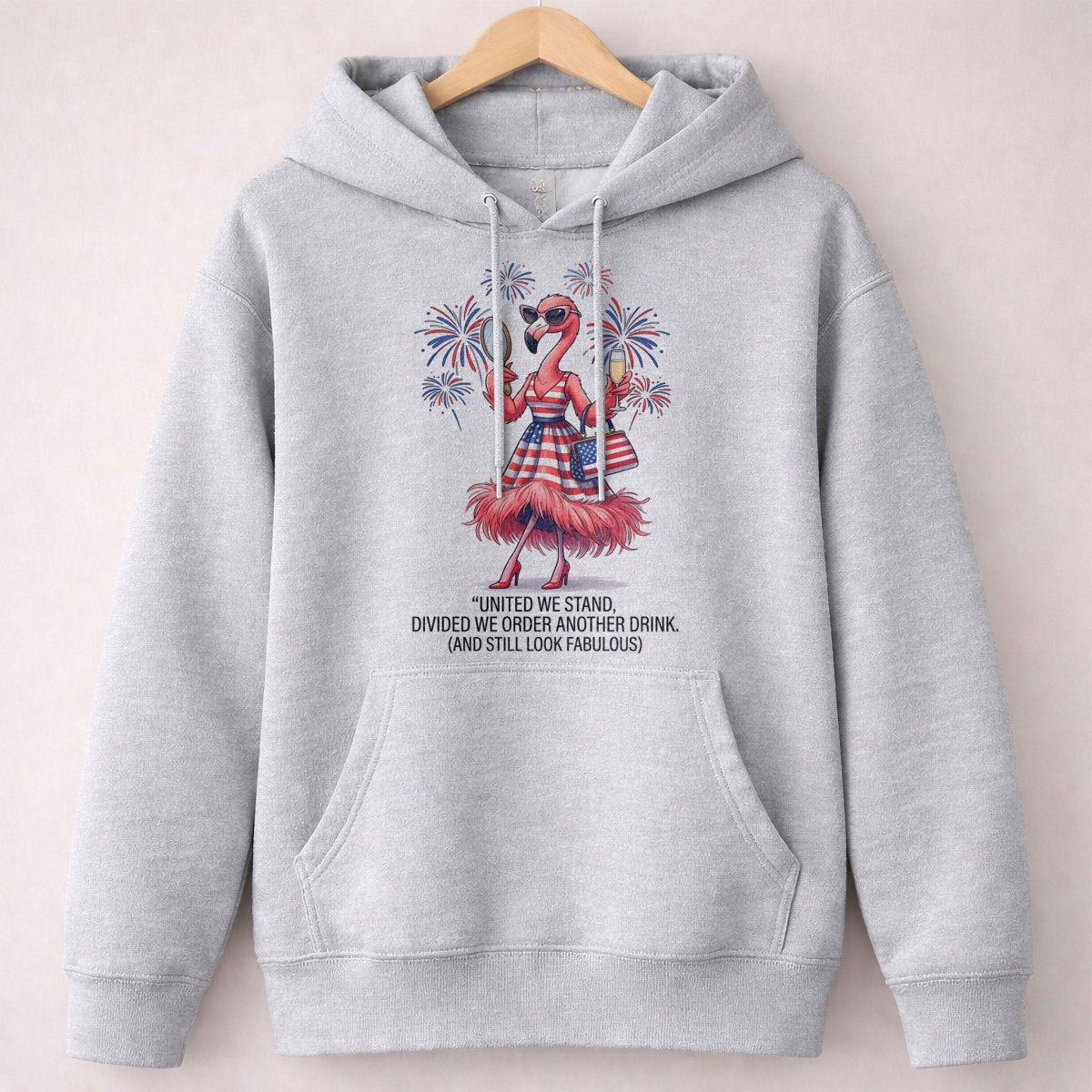 United We Stand Divided We Order Another Drink Flamingo July 4th Shirt - FlamingoAholic