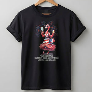 United We Stand Divided We Order Another Drink Flamingo July 4th Shirt - FlamingoAholic