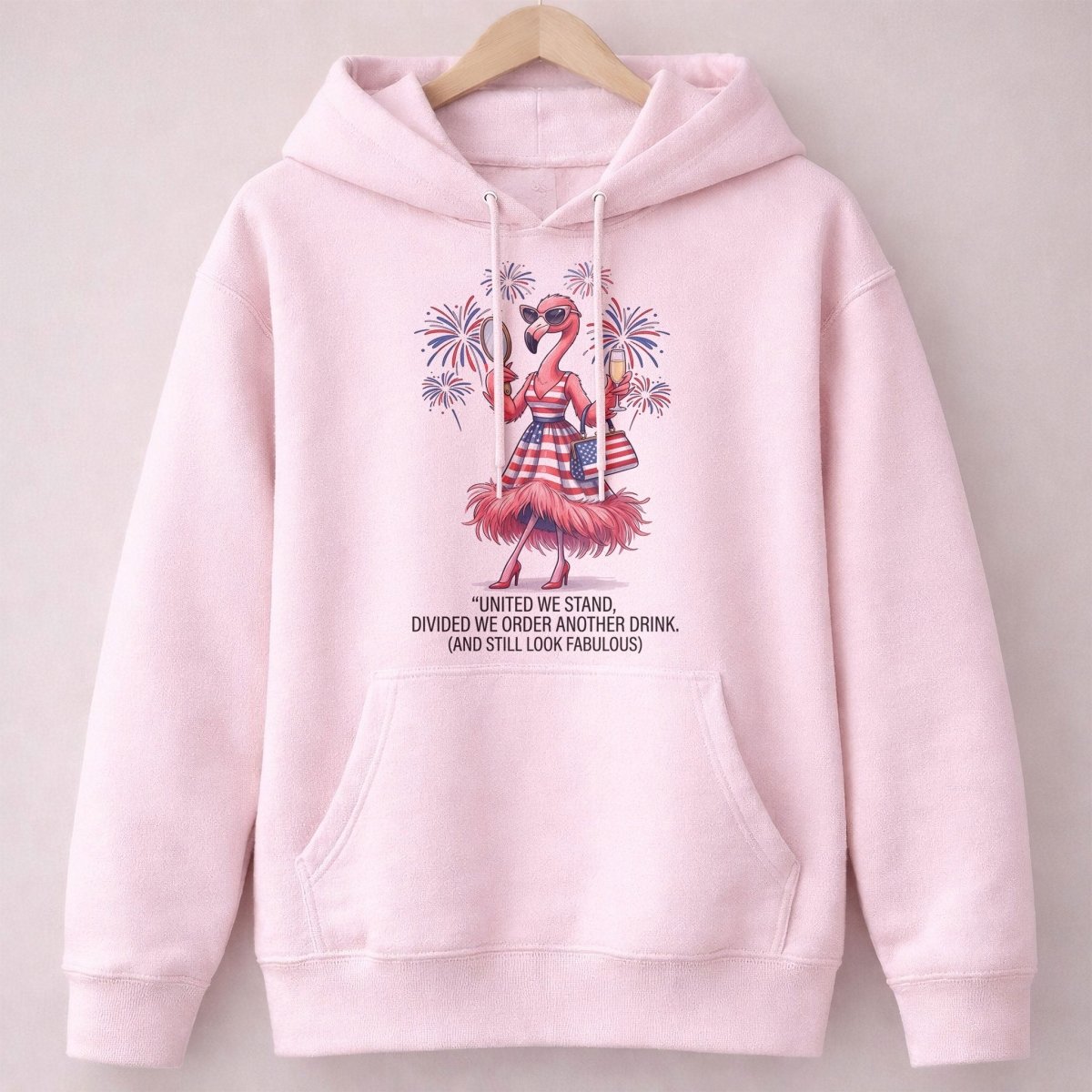 United We Stand Divided We Order Another Drink Flamingo July 4th Shirt - FlamingoAholic