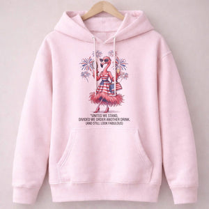 United We Stand Divided We Order Another Drink Flamingo July 4th Shirt - FlamingoAholic