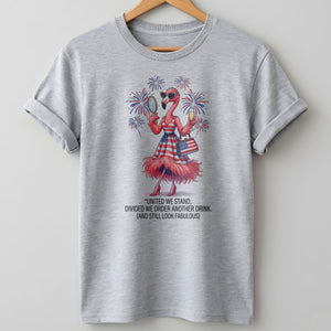 United We Stand Divided We Order Another Drink Flamingo July 4th Shirt - FlamingoAholic