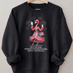 United We Stand Divided We Order Another Drink Flamingo July 4th Shirt - FlamingoAholic