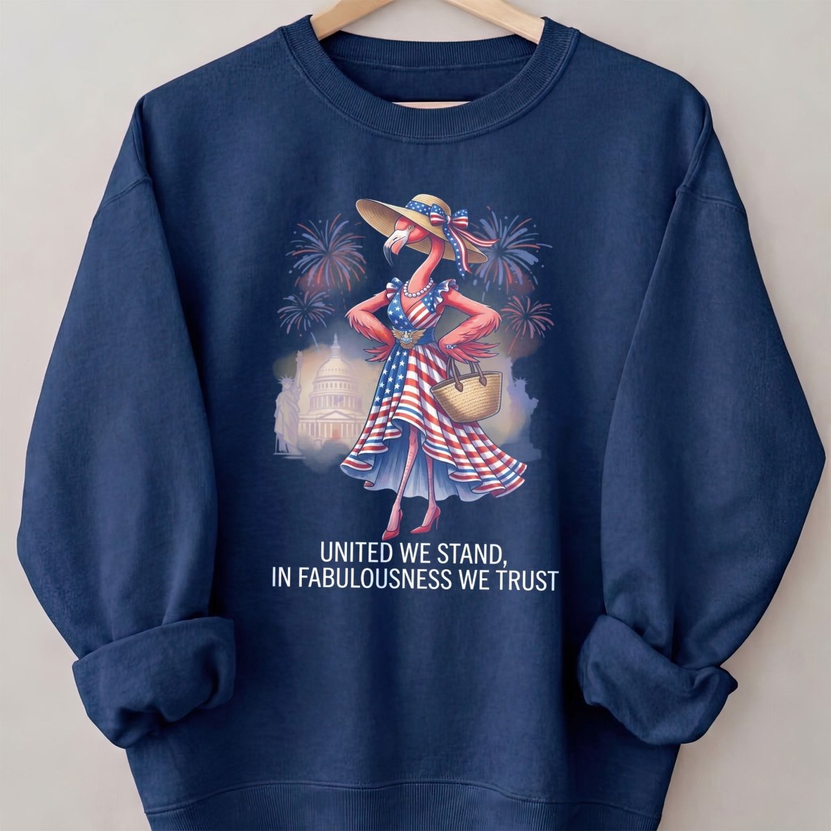 United We Stand In Fabulousness We Trust Flamingo July 4th Shirt - FlamingoAholic