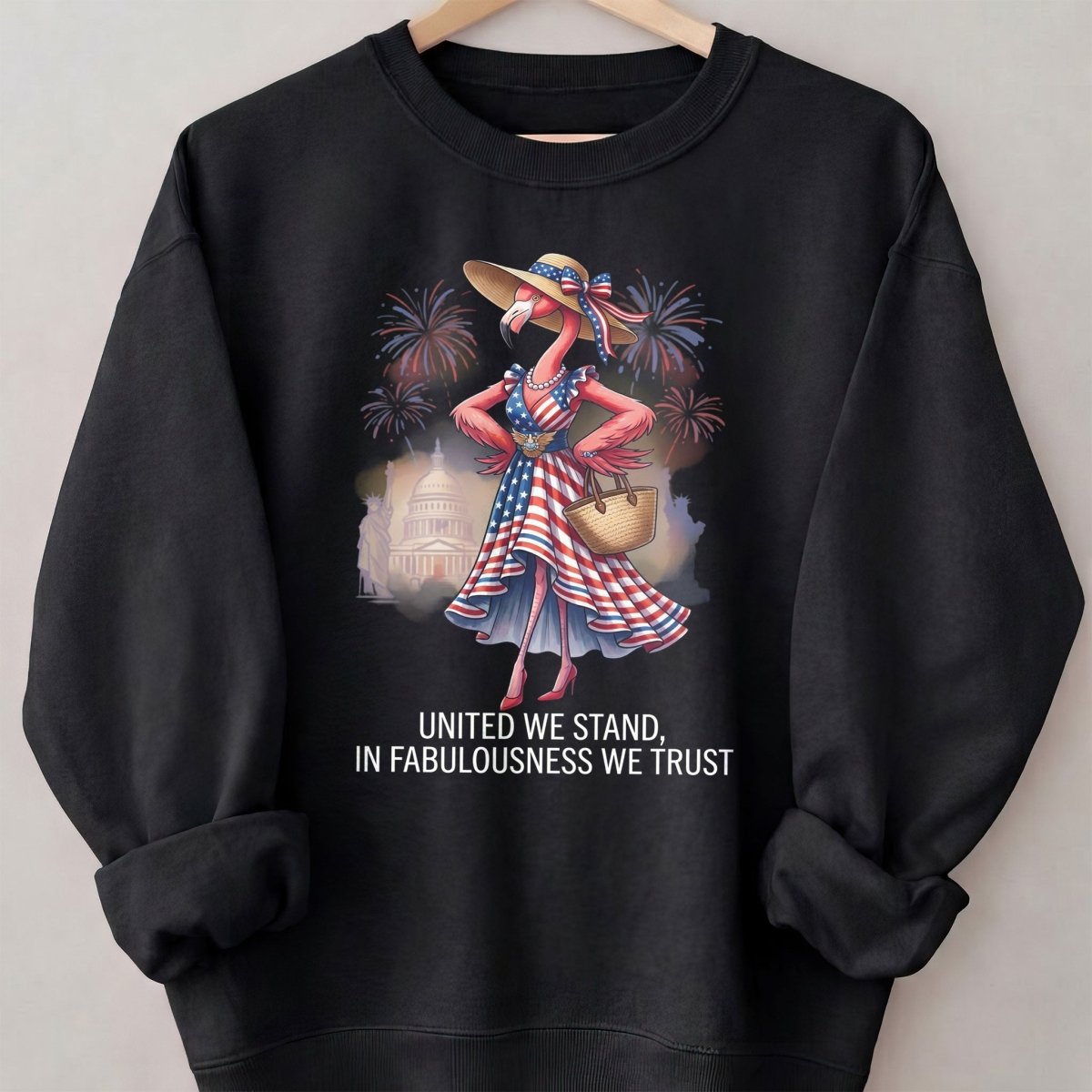 United We Stand In Fabulousness We Trust Flamingo July 4th Shirt - FlamingoAholic