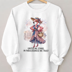 United We Stand In Fabulousness We Trust Flamingo July 4th Shirt - FlamingoAholic