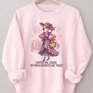 United We Stand In Fabulousness We Trust Flamingo July 4th Shirt - FlamingoAholic